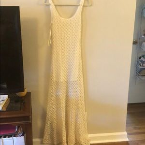 White crocheted maxi dress